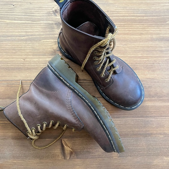 Dr. Martens 1460 Brown Leather Lace-Up Boots - Picture 3 of 7